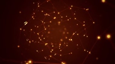 Devre elektrik sinyal parçacıkları ve yeşil ışık çizgilerinin animasyonuyla soyut teknoloji arka planı. Kusursuz döngünün animasyonu.