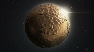 Gri Dünya Küresi 'nin dönüşüyle soyut arkaplan, pürüzsüz döngünün animasyonu 