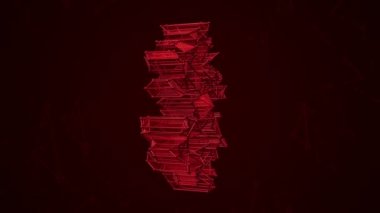 Metalik ağdaki kar tanesinin canlandırma sembolüyle soyut bir arkaplan. Kusursuz döngünün animasyonu.