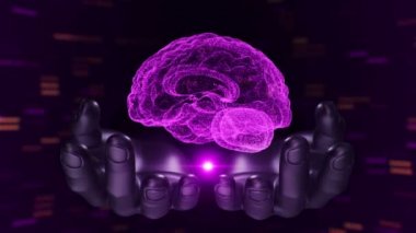 Soyut bir arka plan, insan eliyle yapılan beyin hareketlerinin canlandırılması. Kusursuz döngünün animasyonu.