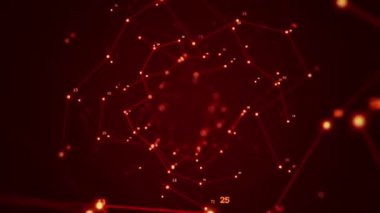 Devre elektrik sinyal parçacıkları ve yeşil ışık çizgilerinin animasyonuyla soyut teknoloji arka planı. Kusursuz döngünün animasyonu