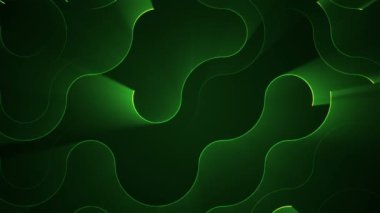 Devre elektrik sinyal parçacıkları ve yeşil ışık çizgilerinin animasyonuyla soyut teknoloji arka planı. Kusursuz döngünün animasyonu.  