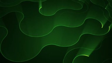 Devre elektrik sinyal parçacıkları ve yeşil ışık çizgilerinin animasyonuyla soyut teknoloji arka planı. Kusursuz döngünün animasyonu.  