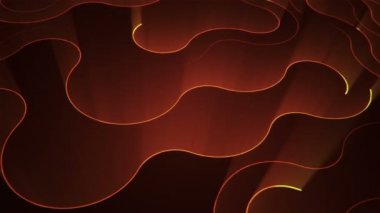 Devre elektrik sinyal parçacıkları ve turuncu ışık çizgilerinin animasyonuyla soyut teknoloji arka planı. Kusursuz döngünün animasyonu.  