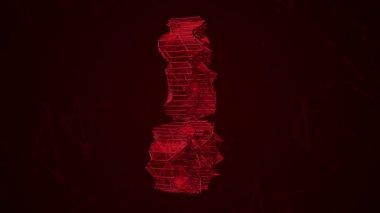 Metalik insan simgesiyle basılı devre kartının animasyonu. İnternetin sosyal teknolojisi veya güvenlikle ilgili sunumu hakkında film için soyut arkaplan.