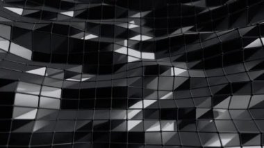 Çokgen yüzeyin köşesinde hareket eden animasyon ile soyut arkaplan. Kusursuz döngünün animasyonu