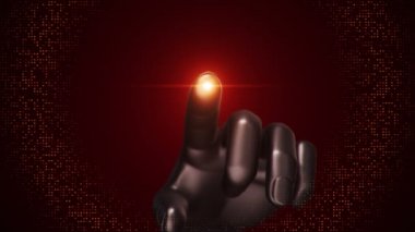 dijital el dokunmatik ekrana tıklıyor