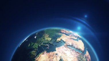 Gri Dünya Küresi 'nin dönüşüyle soyut arkaplan, pürüzsüz döngünün animasyonu 