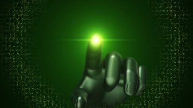 dijital el dokunmatik ekrana tıklıyor