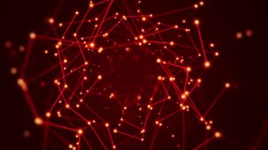 Devre elektrik sinyal parçacıkları ve yeşil ışık çizgilerinin animasyonuyla soyut teknoloji arka planı. Kusursuz döngünün animasyonu