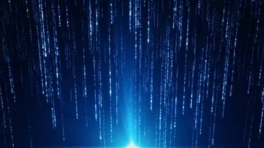 Arkaplan için düşen parçacıkların soyut yüksek teknoloji görüntüleri, kusursuz döngünün animasyonu