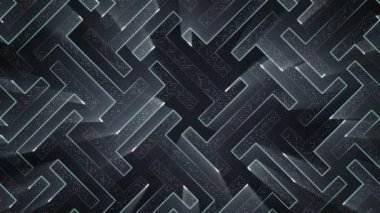 Devre elektrik sinyal parçacıkları ve ışık çizgileri animasyonu ile soyut teknoloji arka planı. Kusursuz döngünün animasyonu.