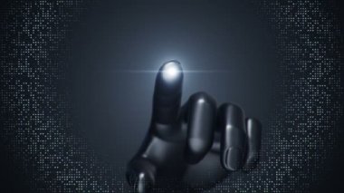 dijital el dokunmatik ekrana tıklıyor