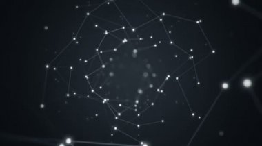 Devre elektrik sinyal parçacıkları ve yeşil ışık çizgilerinin animasyonuyla soyut teknoloji arka planı. Kusursuz döngünün animasyonu