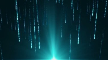 Arkaplan için düşen parçacıkların soyut yüksek teknoloji görüntüleri, kusursuz döngünün animasyonu