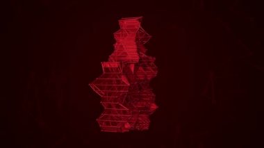 Metalik ağ gibi bir şeyin animasyon sembolü olan soyut bir arka plan. Kusursuz döngünün animasyonu.