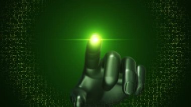 dijital el dokunmatik ekrana tıklıyor