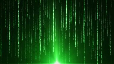 Arkaplan için düşen parçacıkların soyut yüksek teknoloji görüntüleri, kusursuz döngünün animasyonu