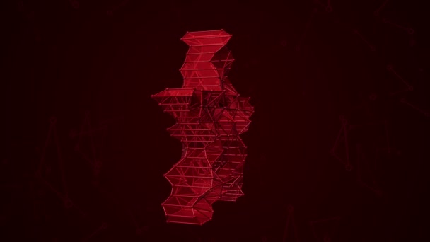 Abstrakter Hintergrund Mit Animationssymbol Eines Sterns Aus Metallischem Netz Animation — Stockvideo