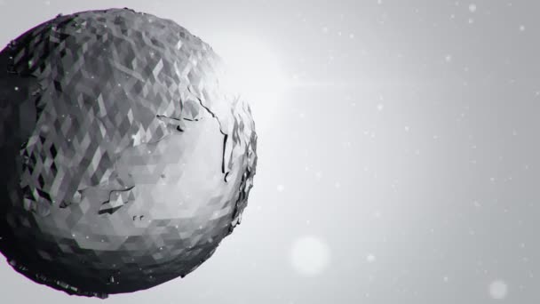 灰色の地球球体の回転による抽象的な背景 シームレスなループのアニメーション — ストック動画