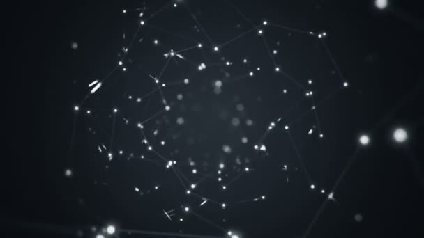 Fond technologique abstrait avec animation de particules de signaux électriques de circuits et de bandes lumineuses vertes. Animation de boucle transparente .