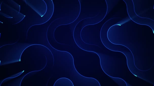 Abstract Technology Background Animation Circuit Electric Signal Particles Blue Light — Stock Video