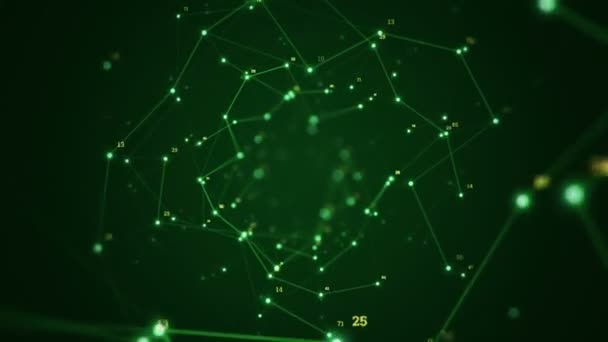 Abstrakt Teknik Bakgrund Med Animering Kretsen Elektriska Signalpartiklar Och Gröna — Stockvideo