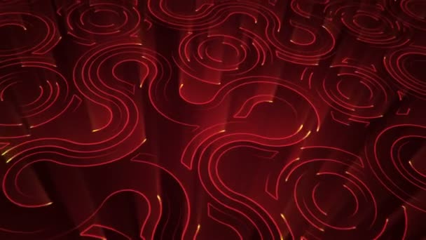 Abstract Technology Background Animation Circuit Electric Signal Particles Red Light — Stock Video