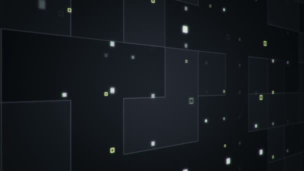 Fond Technologique Abstrait Avec Rayures Particules Animation Signal Électrique Circuit — Video