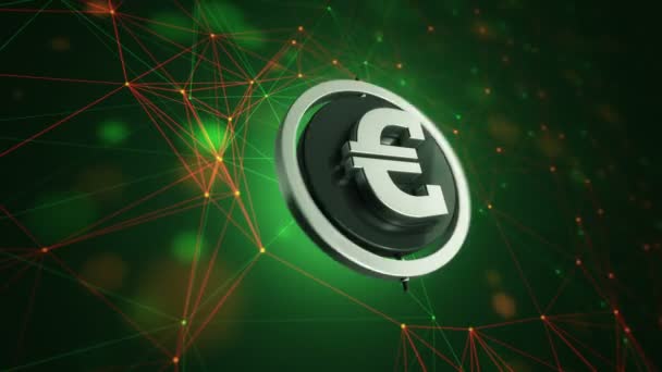 Animationsfilm Von Euro Symbol Mit Rotierendem Kreis Auf Technologie Hintergrund — Stockvideo