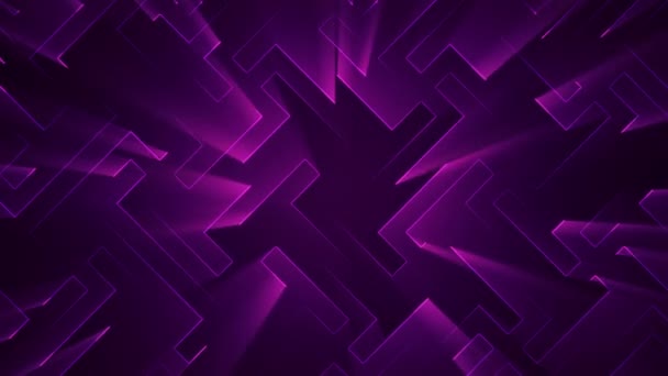 Abstract Technology Background Animation Circuit Electric Signal Particles Purple Light — Stock Video