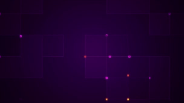 fond géométrique avec des rayures et des particules. Animation du signal électrique du circuit avec un éclat violet. Animation de boucle transparente .  