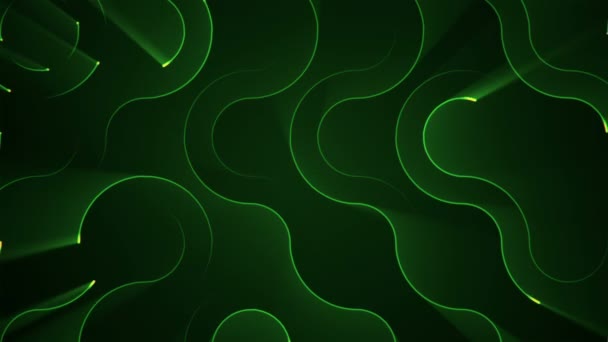 Abstract Technologie Achtergrond Met Animatie Van Circuit Elektrische Signaaldeeltjes Groene — Stockvideo