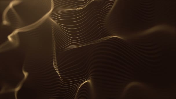 Moving Digital Waves Lined Surface — Stock Video
