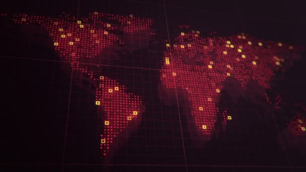 Мальовничий Вид Карту Цифрового Світу — стокове відео