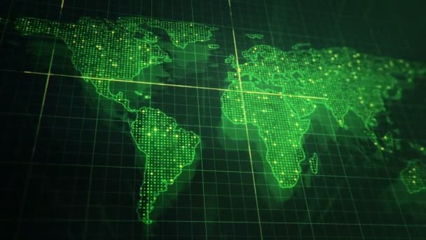 Vista Panorámica Del Mapa Del Mundo Digital — Vídeo de stock