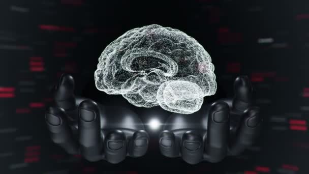 Tło Animacją Abstrakcyjnego Interfejsu Ludzkie Ciało Głowa Ręce Mózg Spirale — Wideo stockowe