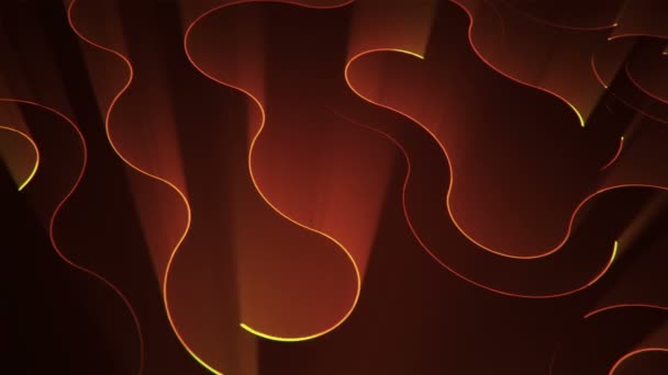 电路电信号粒子和橙色光带动画技术背景 无缝循环动画 — 图库视频影像