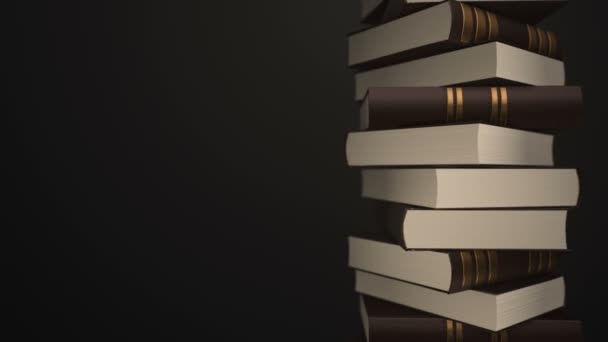 Animation Rotation Stack Colorful Books Animation Seamless Loop — 비디오