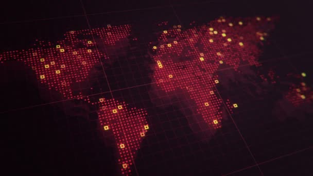 Pemandangan Dari Peta Dunia Digital — Stok Video