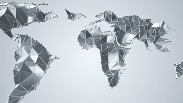 Animazione Mappe Astratte Della Terra Forme Poligonali Vertici Linee Sferiche — Video Stock