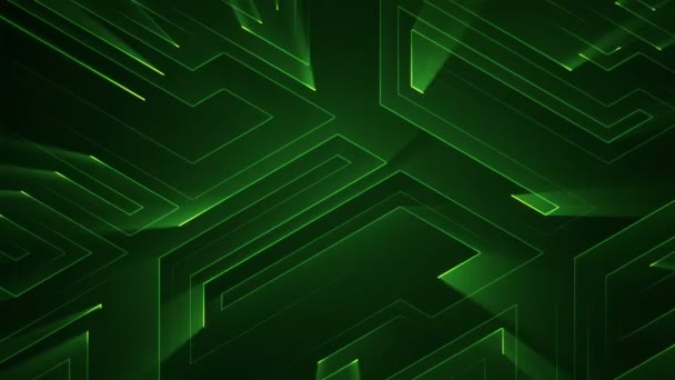 Geometrical Background Stripes Particles Animation Circuit Electric Signal Green Shine — Stock Video