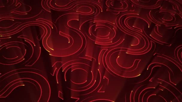 Abstrakcyjne Tło Technologiczne Animacją Cząstek Obwodu Elektrycznego Czerwonych Pasków Świetlnych — Wideo stockowe