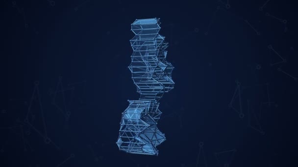 音楽ノート青い背景の抽象アニメーションシームレスなループ — ストック動画