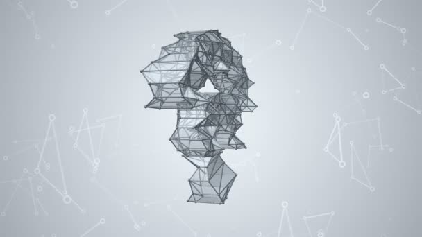 Абстрактна Анімація Символу Сірому Фоні Квадратами Трикутниками Анімація Безшовної Петлі — стокове відео
