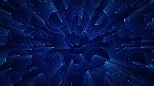 Abstract Technology Background Animation Circuit Electric Signal Particles Blue Light — Stock Video