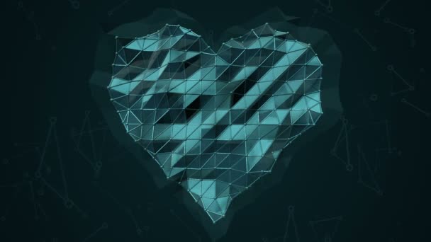Αφηρημένο Φόντο Σύμβολο Της Καρδιάς Κινουμένων Σχεδίων Από Μεταλλικό Δίχτυ — Αρχείο Βίντεο