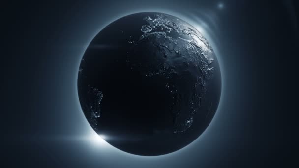 Absztrakt Háttér Forgatásával Szürke Earth Globe Animation Zökkenőmentes Hurok — Stock videók