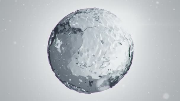 Animation de rotation globe Terre brillante sur fond de lumière. Animation de boucle transparente .