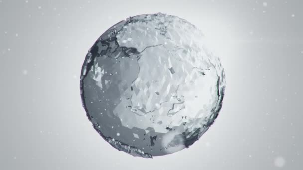 Animation Rotation Globe Terre Brillante Sur Fond Lumière Animation Boucle — Video